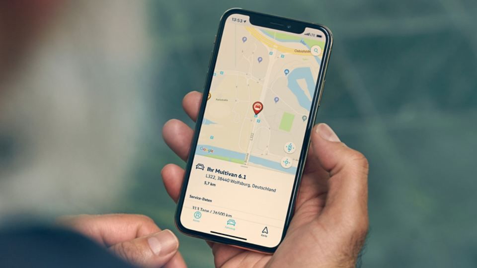 Ein Smartphone mit der VW We Connect App 