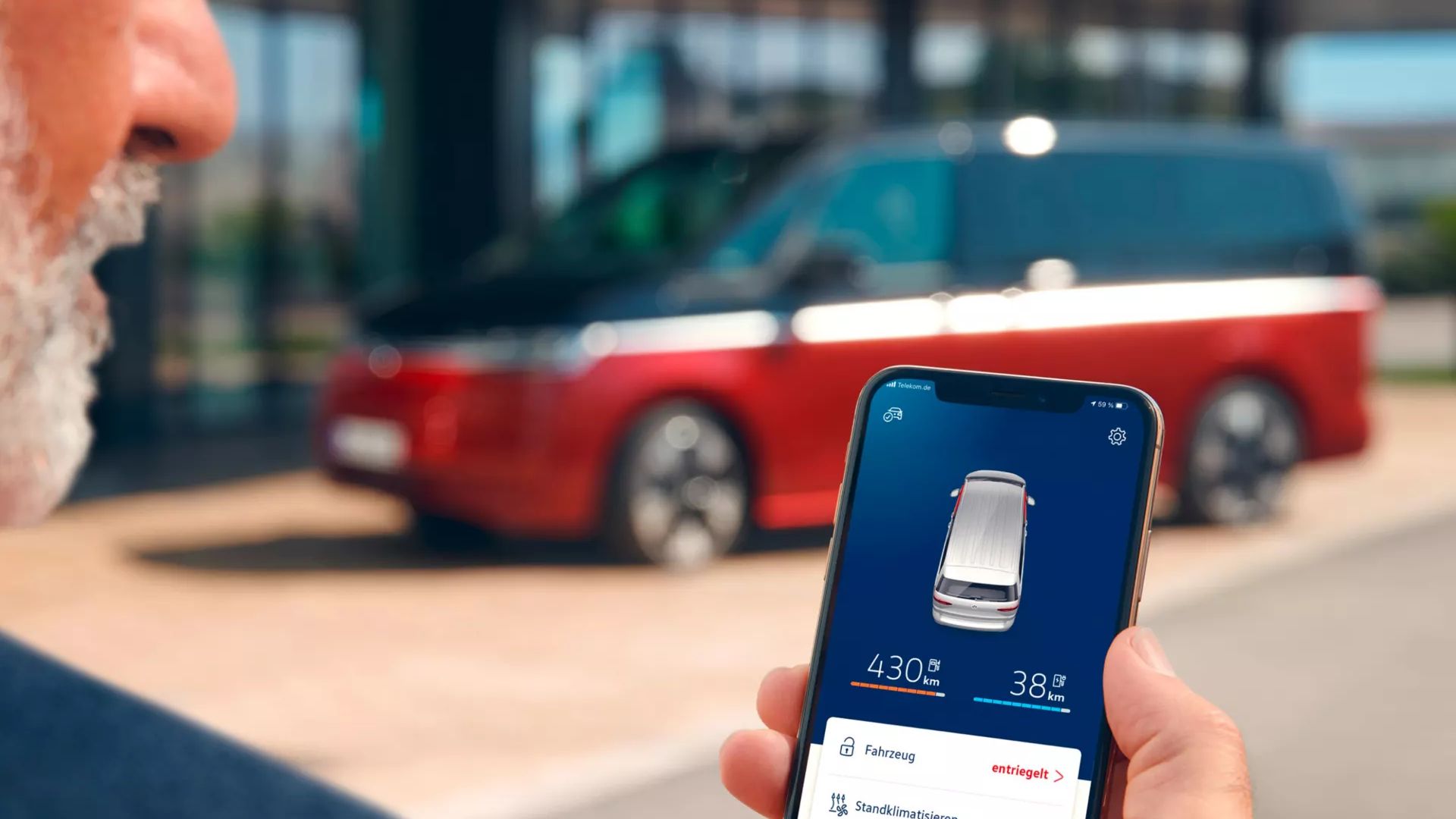 Multivan VW Connect App, Reichweitenanzeige  